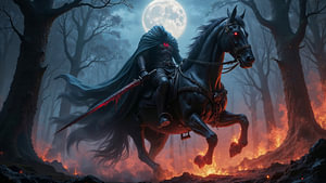 Dark Fantasy Art Wandbild: Der Reiter ohne Kopf - Die Legende von Sleepy Hollow
