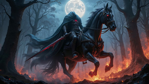 Dark Fantasy Décoration Murale: Le cavalier sans tête - La légende de Sleepy Hollow sur INFERAURUM - Dark Fantasy Wall Art