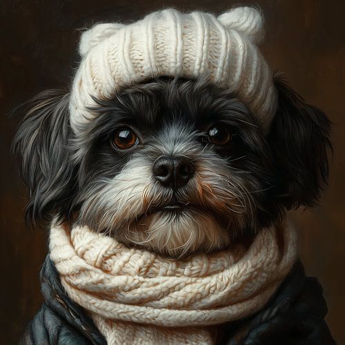 Bolonka gekleed voor de winter