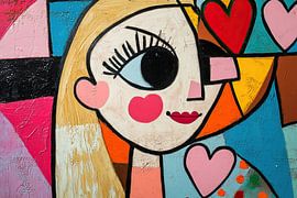 Vrolijke Vrouwenportret van Blikvanger Schilderijen