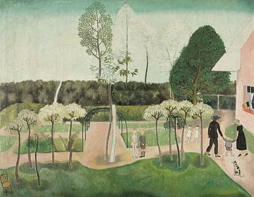 Familie in de tuin, Gustave Van de Woestyne