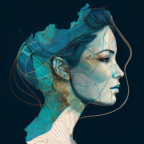 Sérénité froide Bleu foncé