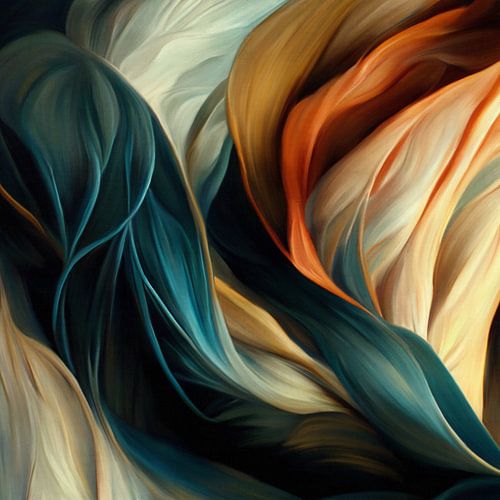 "Dancing with colour", abstract botanical painting