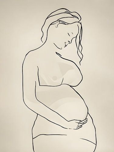 Silhouet van een zwangere vrouw