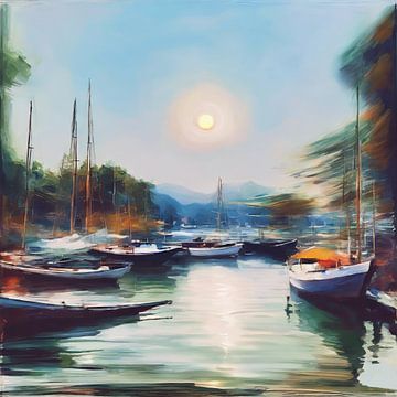 Schilderijen van boten van Samir Becic