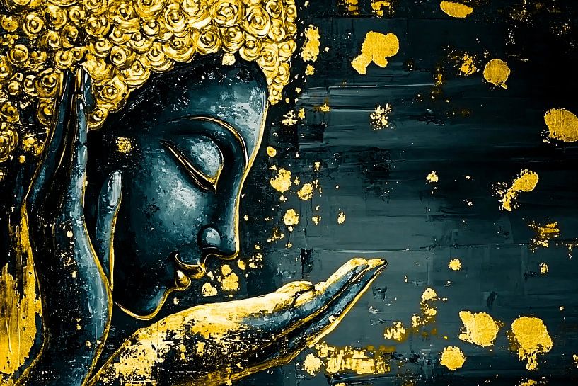 Buddha mit goldenen Akzenten von Imperial Art House