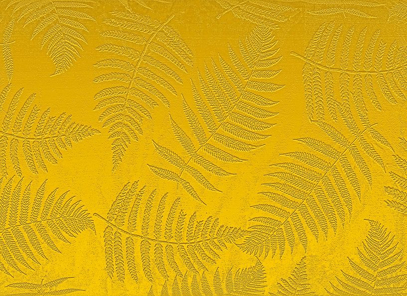 Feuille de fougère en or, moderne et abstrait par Caroline Drijber