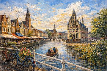 Gemälde von Gouda, Niederlande. von Johannes