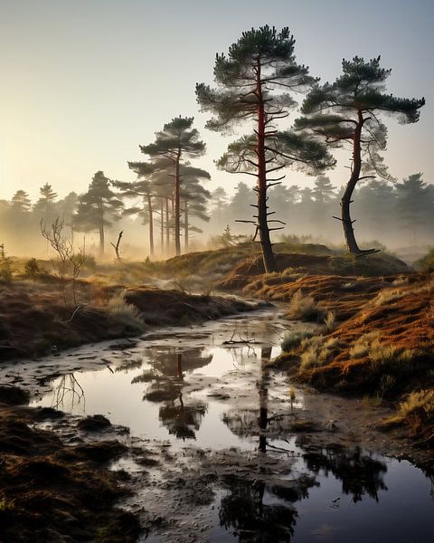 Herbstmorgen in der Lüneburger Heide von fernlichtsicht