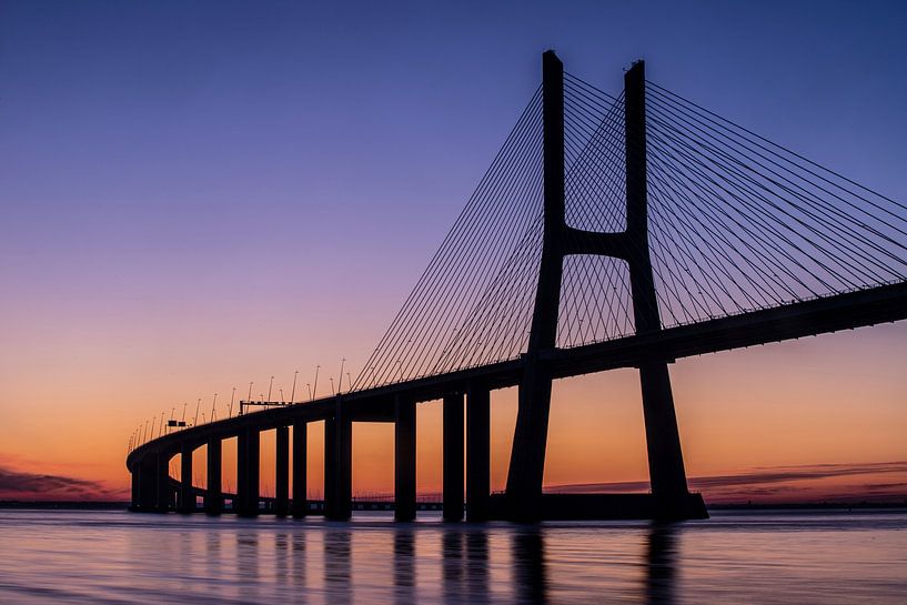 Ponte Vasco da Gama, Lisbon, Portugal at sunrise by Winne Köhn