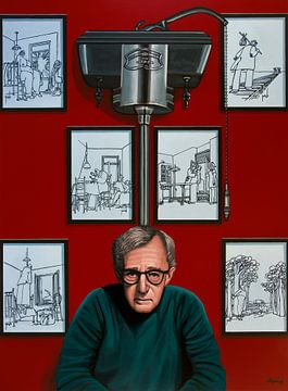 Woody Allen voor Yrrah Schilderij