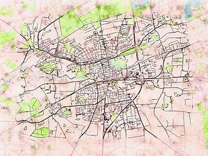Karte von Lippstadt im stil 'Soothing Spring'
