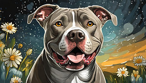 Porträt eines amerikanischen Staffordshire-Terrier-Hundes, Kunstdesign