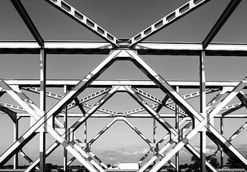 lattice bridge with van by Eugene Winthagen
