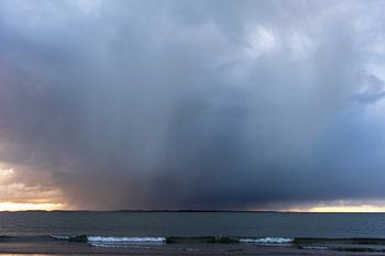 Heavy shower over the North Sea