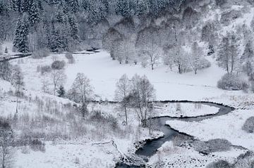 Winter in de Perlenbach vallei - Prachtige Eifel van Rolf Schnepp