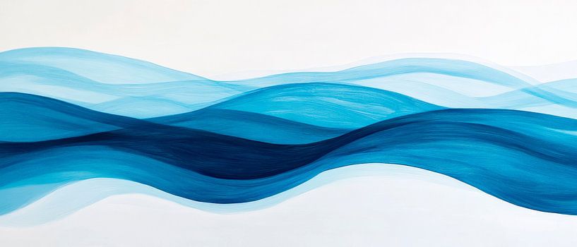 Des vagues dans des tons bleus apaisants par Poster Art Shop