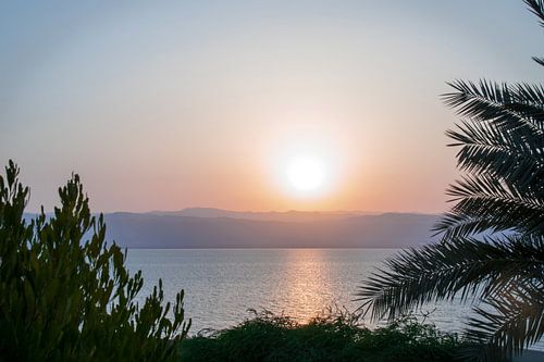 Zonsondergang dode zee Jordanië