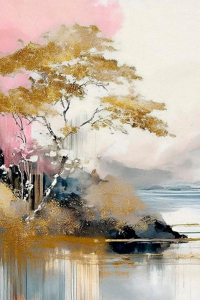 SET (part 1) Japandi Art: Serene Japanese Landscape by Studio Pieternel