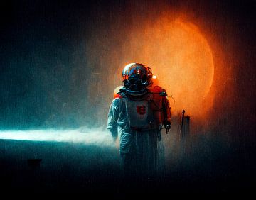 De astronaut van Josh Dreams Sci-Fi