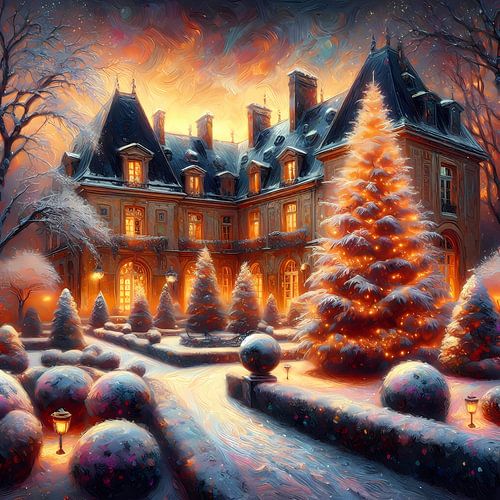 Arbre de Noël dans le jardin français