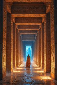 Fantasy Pharaoh Wall Art: ARCANUM – The Mystical Corridor of the Egyptian Temple Complex