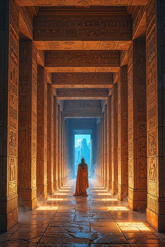 Fantasy Pharaoh Wall Art: ARCANUM – De Mystieke Gang van het Egyptische Tempelcomplex