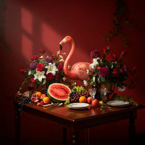 Flamingo-elegantie aan de feesttafel