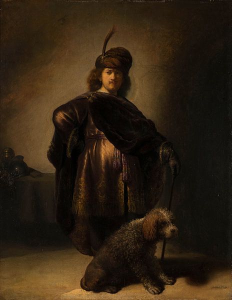 Portret van de kunstenaar in oosterse klederdracht, Rembrandt van Rijn van Rembrandt van Rijn