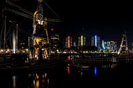 Rotterdam skyline over de haven met de Erasmusbrug in de verte van Brian Morgan thumbnail