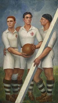 Ángel Zárraga - Drie voetballers met bal (1921) van Peter Balan