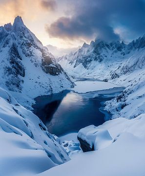 Betoverende winterse bergwereld van fernlichtsicht