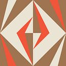 Retro-Geometrie mit Dreiecken im Bauhaus-Stil in Braun und Orange 2 von Dina Dankers Miniaturansicht