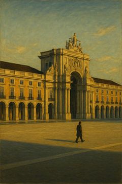 Lisbon Triumphal Arch: Commerce Square at Sunset by Travel Shop