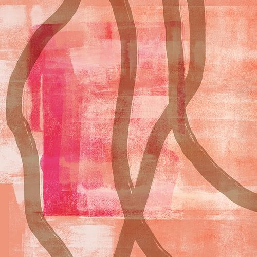 Gemengde abstracte kunst in warme aardetinten