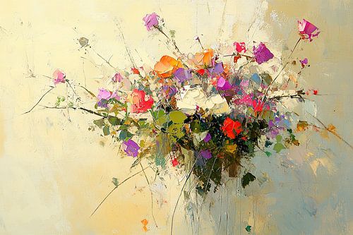 Levendige Bloemen op Geel