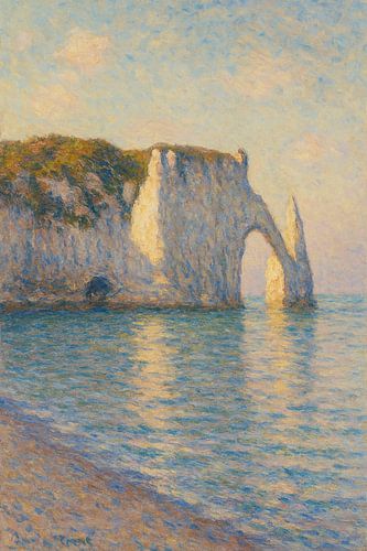 Golden Light at Étretat – Impressionist Coastal Landscape Wall Art