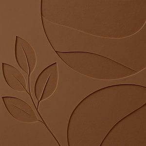 Bio-Tonrelief mit Blattmotiv in Kaffeebraun
