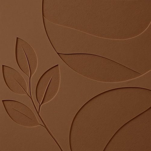 Bio-Tonrelief mit Blattmotiv in Kaffeebraun
