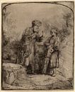 Abraham und Isaak von Rembrandt van Rijn Miniaturansicht