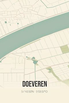 Vintage map of Doeveren (North Brabant) by Rezona