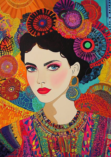 Feminism Portrait Latina Earrings Colourful by Niklas Maximilian