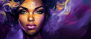Feminine portrait in vibrant colours by Poster Art Shop