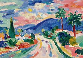 Expressionistische Sommerlandschaft mit Palmen von Niklas Maximilian