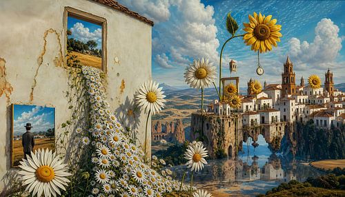 Surrealistisch Spanje met bloemen