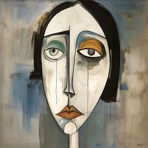 minimalistisches Gemälde einer Frau von Gelissen Artworks