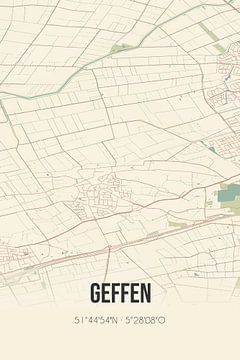 Vintage map of Geffen (North Brabant). by Rezona