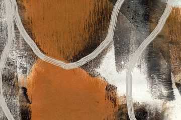 Japandi. Abstract minimalistisch monotype van Dina Dankers