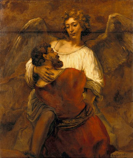 Jaboc lutte avec un ange, Rembrandt van Rijn par Rembrandt van Rijn