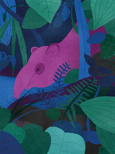 Rosa Tapir im Dschungel